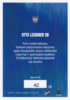 2023-24 Cardset Finland - Stars Red #Stars 13 Otto Leskinen Back