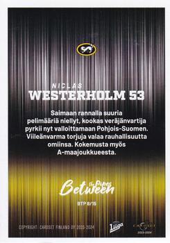 2023-24 Cardset Finland - Between The Pipes #BTP 8 Niclas Westerholm Back