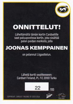 2023-24 Cardset Finland - Patch Redemption #PATCH4 Joonas Kemppainen Back