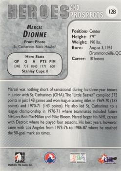 2004-05 In The Game Heroes and Prospects - The Big One Vancouver #128 Marcel Dionne Back