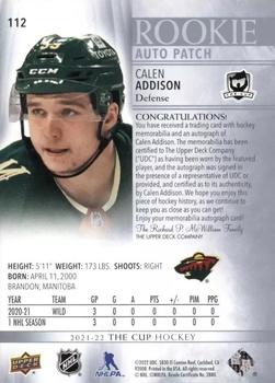 2021-22 Upper Deck The Cup #112 Calen Addison Back