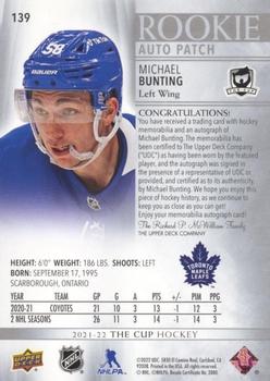 2021-22 Upper Deck The Cup #139 Michael Bunting Back
