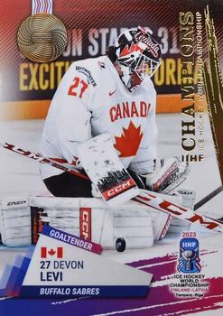 2023 BY Cards IIHF World Championship #1 Devon Levi Front