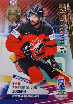 2023 BY Cards IIHF World Championship #5 Pierre-Olivier Joseph Front