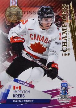 2023 BY Cards IIHF World Championship #14 Peyton Krebs Front