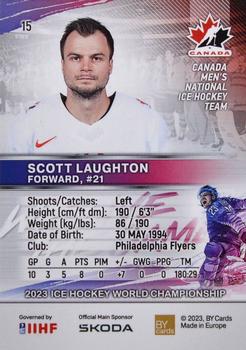 2023 BY Cards IIHF World Championship #15 Scott Laughton Back