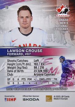 2023 BY Cards IIHF World Championship #19 Lawson Crouse Back