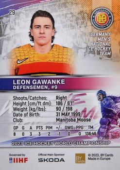 2023 BY Cards IIHF World Championship #29 Leon Gawanke Back