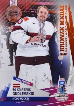 2023 BY Cards IIHF World Championship #52 Kristers Gudlevskis Front