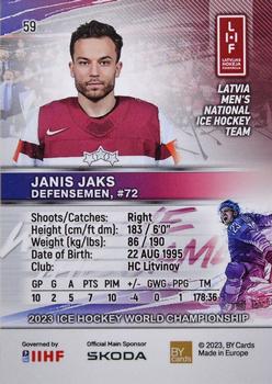 2023 BY Cards IIHF World Championship #59 Janis Jaks Back