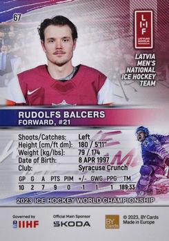 2023 BY Cards IIHF World Championship #67 Rudolfs Balcers Back