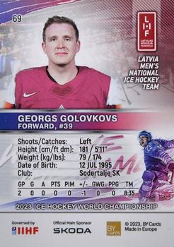 2023 BY Cards IIHF World Championship #69 Georgs Golovkovs Back