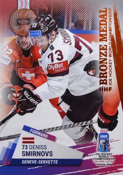2023 BY Cards IIHF World Championship #72 Deniss Smirnovs Front