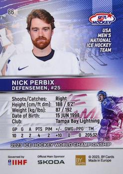 2023 BY Cards IIHF World Championship #86 Nick Perbix Back