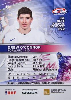 2023 BY Cards IIHF World Championship #88 Drew O'Connor Back