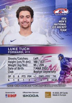 2023 BY Cards IIHF World Championship #89 Luke Tuch Back