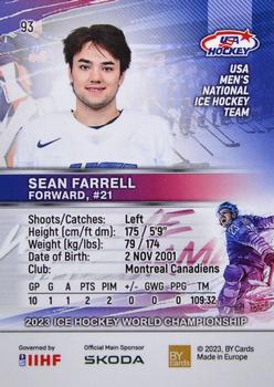 2023 BY Cards IIHF World Championship #93 Sean Farrell Back