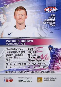 2023 BY Cards IIHF World Championship #97 Patrick Brown Back