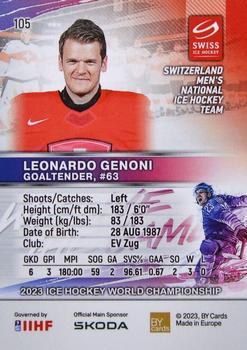 2023 BY Cards IIHF World Championship #105 Leonardo Conti Back