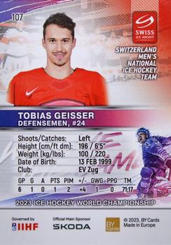 2023 BY Cards IIHF World Championship #107 Tobias Geisser Back