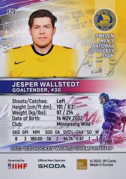 2023 BY Cards IIHF World Championship #129 Jesper Wallstedt Back