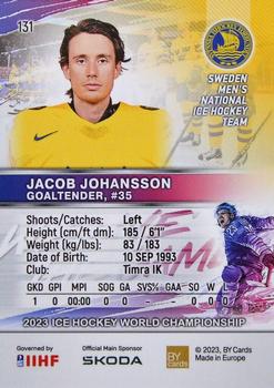 2023 BY Cards IIHF World Championship #131 Jacob Johansson Back