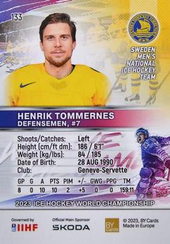 2023 BY Cards IIHF World Championship #133 Henrik Tommernes Back