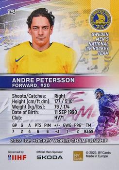 2023 BY Cards IIHF World Championship #143 Andre Petersson Back
