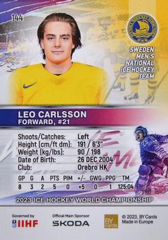 2023 BY Cards IIHF World Championship #144 Leo Carlsson Back