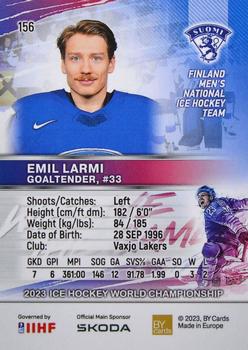 2023 BY Cards IIHF World Championship #156 Emil Larmi Back