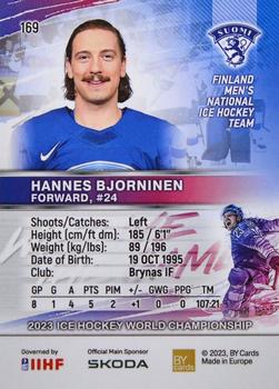 2023 BY Cards IIHF World Championship #169 Hannes Bjorninen Back