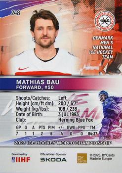 2023 BY Cards IIHF World Championship #248 Mathias Bau Back