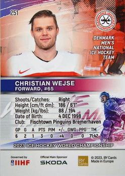 2023 BY Cards IIHF World Championship #251 Christian Wejse Back