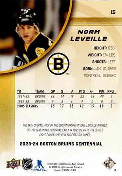 2023-24 Upper Deck Boston Bruins 100th Anniversary Box Set #15 Norm Leveille Back