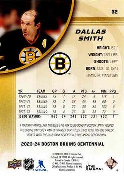 2023-24 Upper Deck Boston Bruins 100th Anniversary Box Set #32 Dallas Smith Back