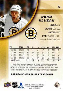 2023-24 Upper Deck Boston Bruins 100th Anniversary Box Set #41 Gord Kluzak Back