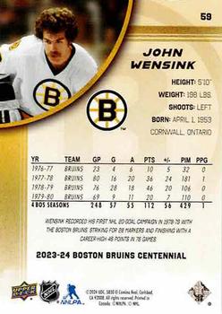 2023-24 Upper Deck Boston Bruins 100th Anniversary Box Set #59 John Wensink Back