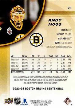 2023-24 Upper Deck Boston Bruins 100th Anniversary Box Set #73 Andy Moog Back