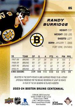 2023-24 Upper Deck Boston Bruins 100th Anniversary Box Set #85 Randy Burridge Back