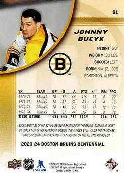2023-24 Upper Deck Boston Bruins 100th Anniversary Box Set #91 Johnny Bucyk Back