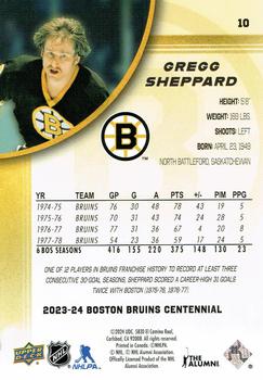 2023-24 Upper Deck Boston Bruins 100th Anniversary Box Set - Yellow #10 Gregg Sheppard Back