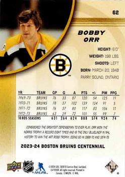 2023-24 Upper Deck Boston Bruins 100th Anniversary Box Set - Yellow #62 Bobby Orr Back
