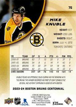 2023-24 Upper Deck Boston Bruins 100th Anniversary Box Set - Yellow #75 Mike Knuble Back