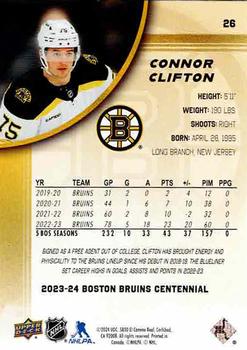 2023-24 Upper Deck Boston Bruins 100th Anniversary Box Set - Gold Spectrum #26 Connor Clifton Back