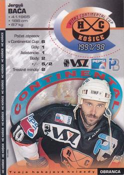 1997-98 HC Kosice IIHF Continental Cup Champions #NNO Jerguš Bača Back