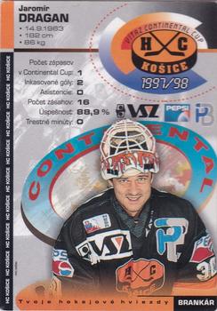 1997-98 HC Kosice IIHF Continental Cup Champions #NNO Jaromír Dragan Back