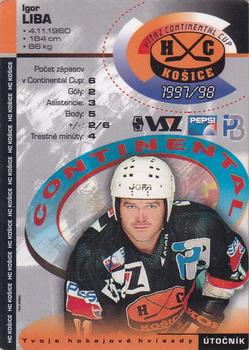 1997-98 HC Kosice IIHF Continental Cup Champions #NNO Igor Liba Back