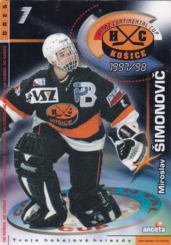 1997-98 HC Kosice IIHF Continental Cup Champions #NNO Miroslav Šimonovič Front