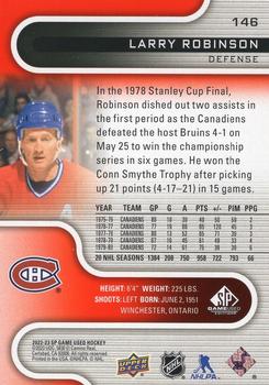 2022-23 SP Game Used - Red #146 Larry Robinson Back