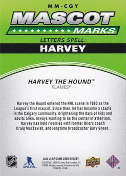 2022-23 SP Game Used - Mascot Marks #MM-CGY Harvey The Hound Back